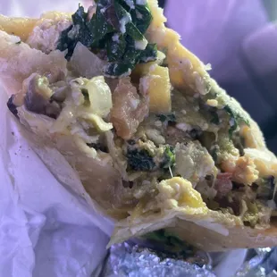 Veggie breakfast burrito