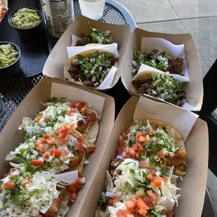 Fish Taco and Carne Asada tacos