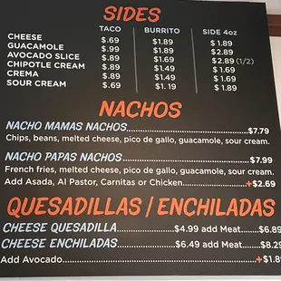 menu