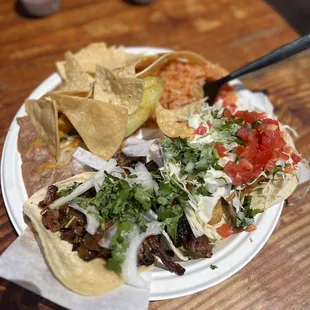 Surf n Turf Taco plate (Brisket and Fish Tacos)