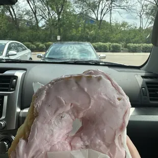 Pink frosted donut!!