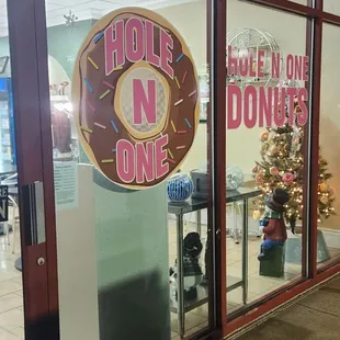 the entrance to the store
