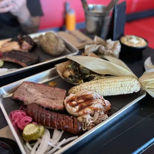 Brisket, links, ribs, pulled pork and chicken were all on point.  Not to mention the service with a smile.  Thank you Holé Smokes.