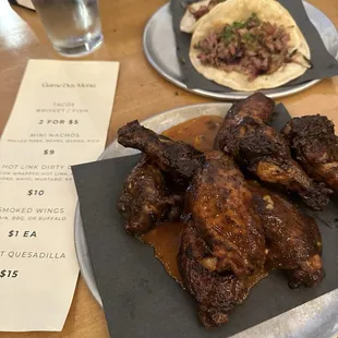 Game Day Brisket Tacos and Smoked Wings