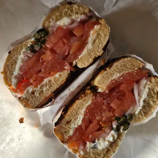 Lox trim bagel