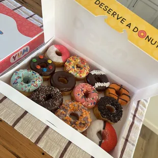 A variety dozen donuts