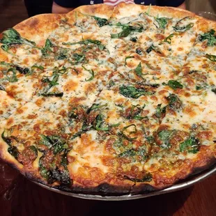 16" wood fired pizza.