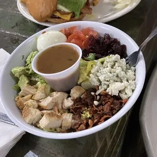 Cobb salad and Cheeseburger special