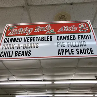 Pie filling has its own place on the sign