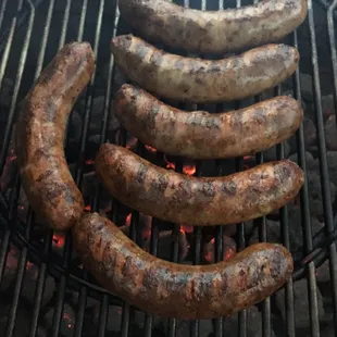 Holiday sausage on the Weber Performer...some of the best Italian sausage in CLE.