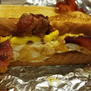 Bacon, egg &amp; cheese on Texas toast...