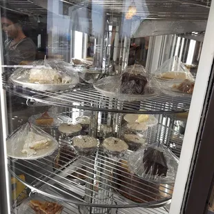They have a revolving dessert display at the check out