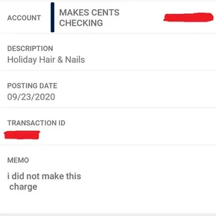 this is a screenshot of the transaction from my banking institutions phone app