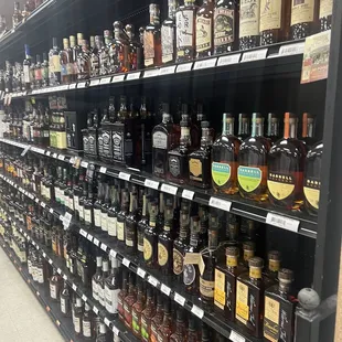 shelves of liquor
