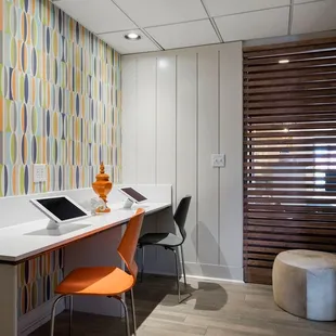 Stay connected to work or family in our modern business center.