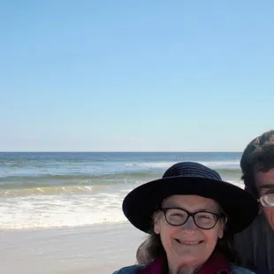 Hubby walked me to the beach in their wheelchair, where we exchanged it for a Beach Chair at the Red Cross.