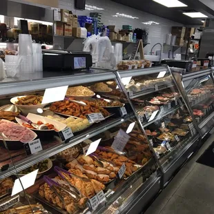 a variety of foods on display