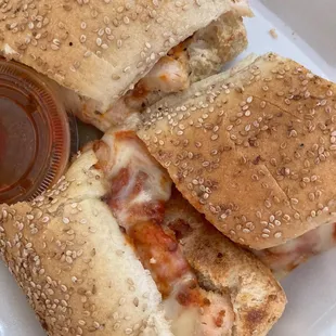 Chicken parmigiana sub