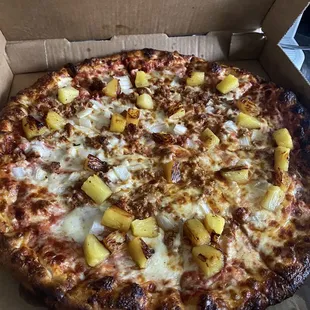 Burnt crust, cheese all melting together not cut