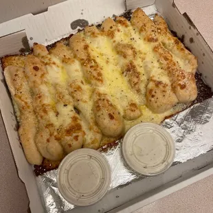 Cheese bread with ranch.