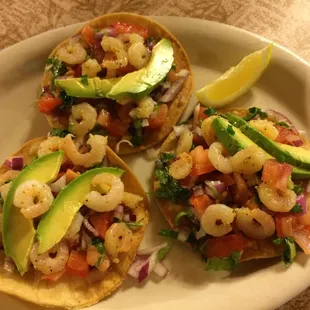 Shrimp tostadas
