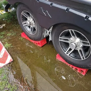 Anderson leveling chocks almost under water