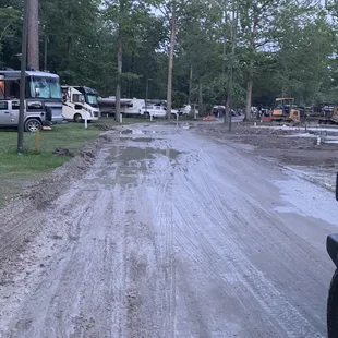 Mud you had to drive through and the huge humps you had to back over. The wet mushy grass as well.