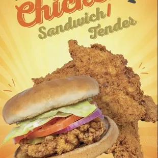 Chicken sandwich and tenders