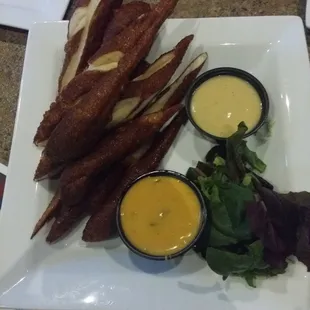 Bavarian Brew Pub Pretzels! Just the right combo of salt and sweet. . .hope I can get seconds before the others finish!