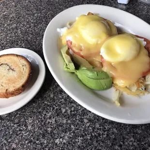California Benedict with house bread, cinnamon!