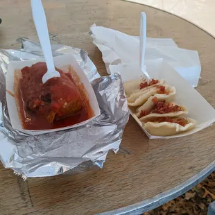 Goodies from iPierogi - huge cabbage roll and pierogis (of course)!