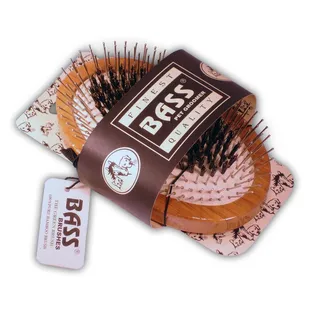 BASS Brushes are 100% boar bristle (best for grooming). Made in USA.