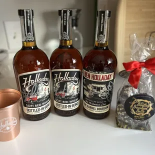 03/25/2023 - souvenir cup, 2 Soft Red Wheat BIB, Ben Holladay One Barrel, &amp; Bootleg Bourbon Balls