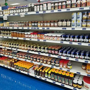 Very large assortment of jams.