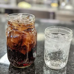 Diet Pepsi and water