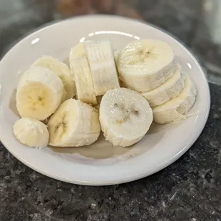 Sliced bananas