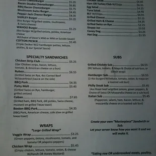 the menu of hollands