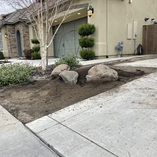 the front yard of a home