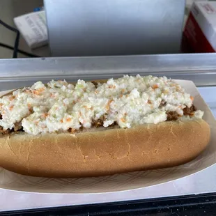 Slaw Dog, smooth coleslaw