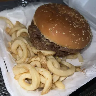 Double Cheese Burgers with curly Q