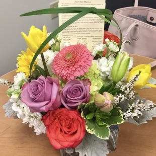 Ordered custom arrangement and delivery for the next day.