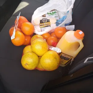 Pink grapefruit citrus juice honeybells and tangerines. Butter and cajun flavor deep fried peanuts