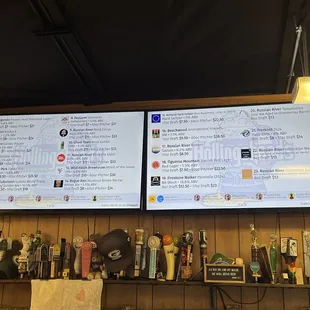 Beer Tap Menu April 2024
