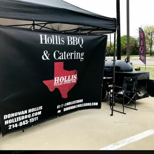 a bbq tent and bbq tables