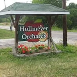 a sign for the orchard