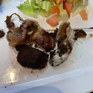 Inedible Burnt and fatty bacon in my BLT