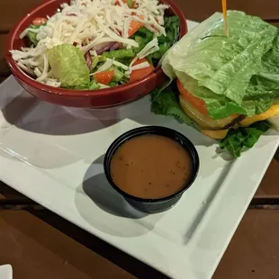 Hollow Nickel classic lettuce wrapped with a salad