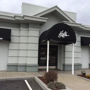 the front of the building