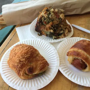 Lunch for two with a french bread to go for the bike ride