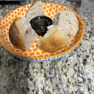 a plate of bread and jam